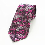 Silk Neck Tie // Purple + Pink Floral