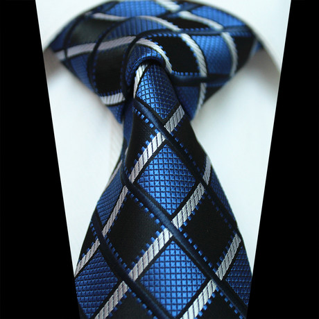 Silk Neck Tie // Blue Checkered