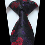 Silk Neck Tie // Black + Multi Color Floral