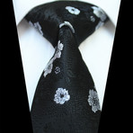 Silk Neck Tie // Black + White Floral