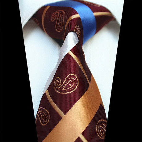 Silk Neck Tie // Burgundy Paisley