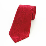 Silk Neck Tie + Gift Box // Solid Red Paisley