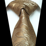 Silk Neck Tie + Gift Box // Solid Gold Paisley