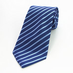 Silk Neck Tie + Gift Box // Striped Blue