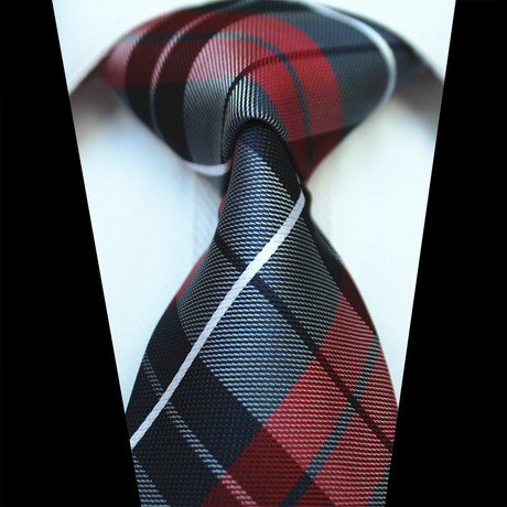 Silk Neck Tie // Red + Blue Check
