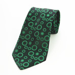 Silk Neck Tie // Green Circles