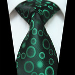 Silk Neck Tie // Green Circles