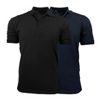 2-Pack Pique Polo // Black + Navy (M)