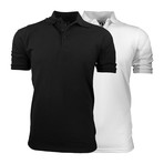 2-Pack Pique Polo // Black + White (XL)