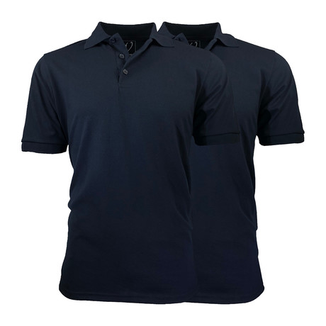 2-Pack Pique Polo // Navy (L)