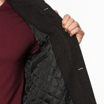 PLT8318 Overcoat // Patterned Burgundy + Brown (S)