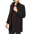 PLT8318 Overcoat // Patterned Burgundy + Brown (S)