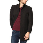 PLT8318 Overcoat // Patterned Burgundy + Brown (S)