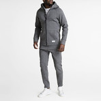 Fitted Zip-Up Hoodie // Gray (S)