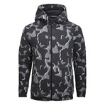 Fitted Zip-Up Hoodie // Gray Camo (XL)