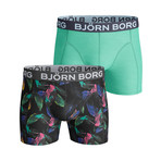 Boxer Shorts // Set Of 2 // Vibrant Leaves + Soft Green (L)