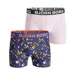 Boxer Shorts // Set Of 2 // Tropic Leaves + Pale Pink (L)