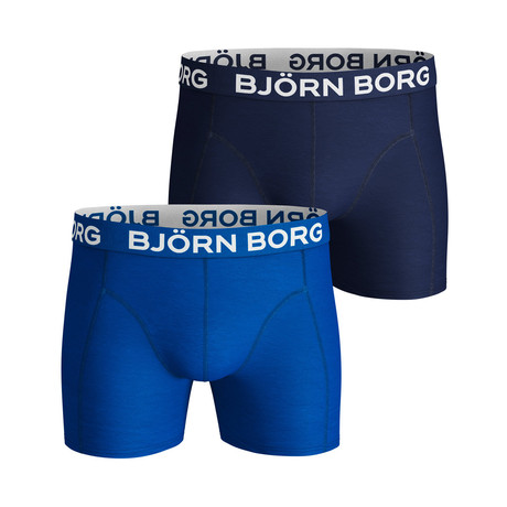 Solid Boxer Shorts // Set Of 2 // Cobalt + Navy (S)