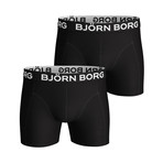 Solid Boxer Shorts // Set Of 2 // Black (L)