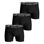 Solids Boxer Shorts // Set Of 3 // Black (M)