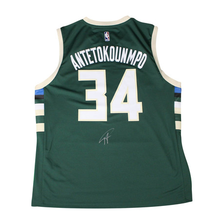 Giannis Antetokounmpo Signed Milwaukee Bucks Replica Jersey