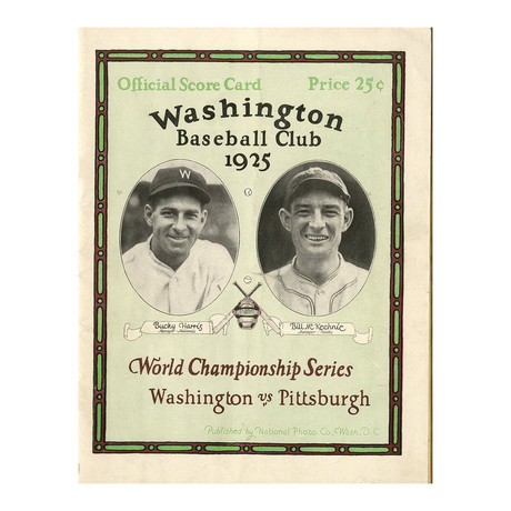 1925 World Series Program // Washington Senators VS Pittsburgh Pirates