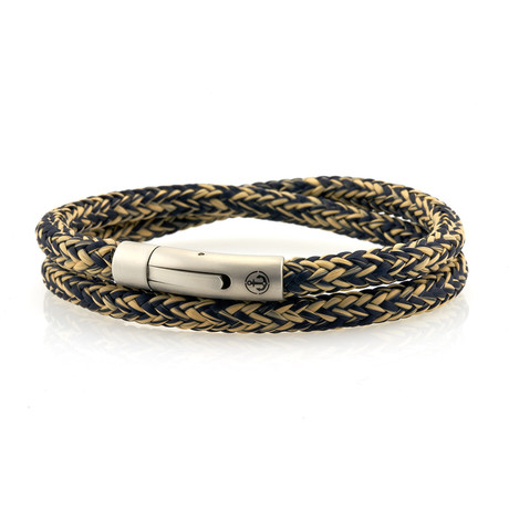 Sailor Anchor Steel // 6mm Double Rope // Navy + Sand (S)