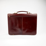 Leather Gusset Briefcase // Brown