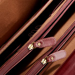 Leather Gusset Briefcase // Brown