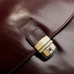 Leather Gusset Briefcase // Brown