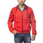 Reversible Hooded Wind Breaker // Hot Red (XXS)