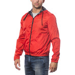 Reversible Hooded Wind Breaker // Hot Red (XXS)