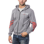 Leopard Zip-Up Hoodie // Grey Melange (XXS)