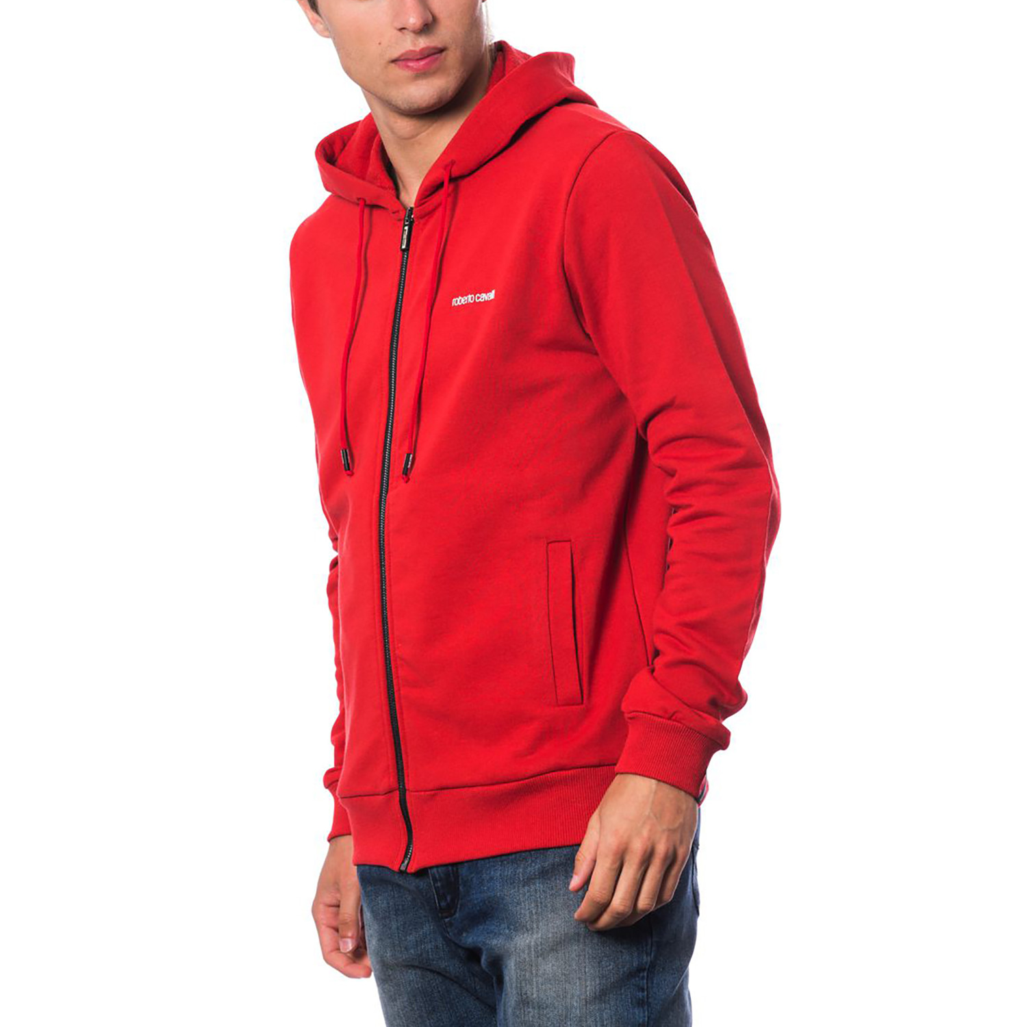 ROBERTO CAVALLI 売れ筋商品|||ロベルトカヴァリ パーカー・スウェットシャツ アウター レディース Sweatshirts Red ROBERTO CAVALLI Sport Hoody Hoodie Jacket with Crystals