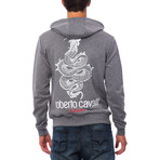 Dragon Zip-Up Hoodie // Grey Melange (XXS)