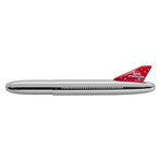 Chrome Bullet Airplane Space Pen (White Tail)