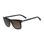 Men's Square Sunglasses // Black + Brown