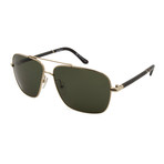 Ferragamo // Men's Navigator Sunglasses // Gold + Green