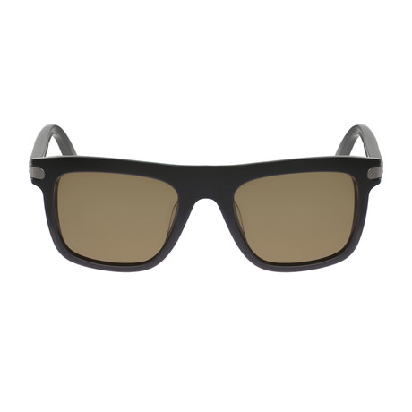 Men's Square Sunglasses // Black + Brown