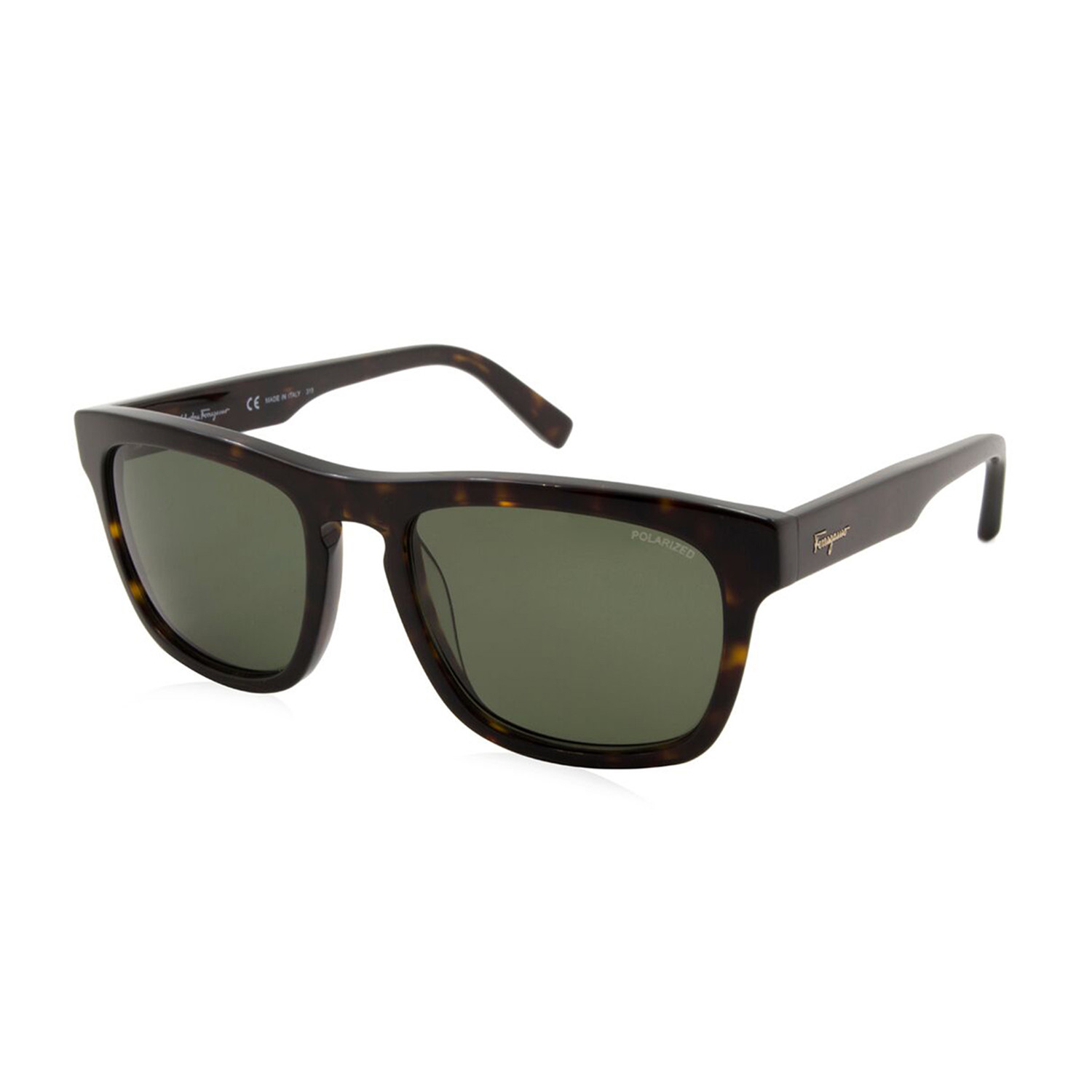 Men's Polarized Wayfarer Sunglasses // Havana + Green Polarized ...