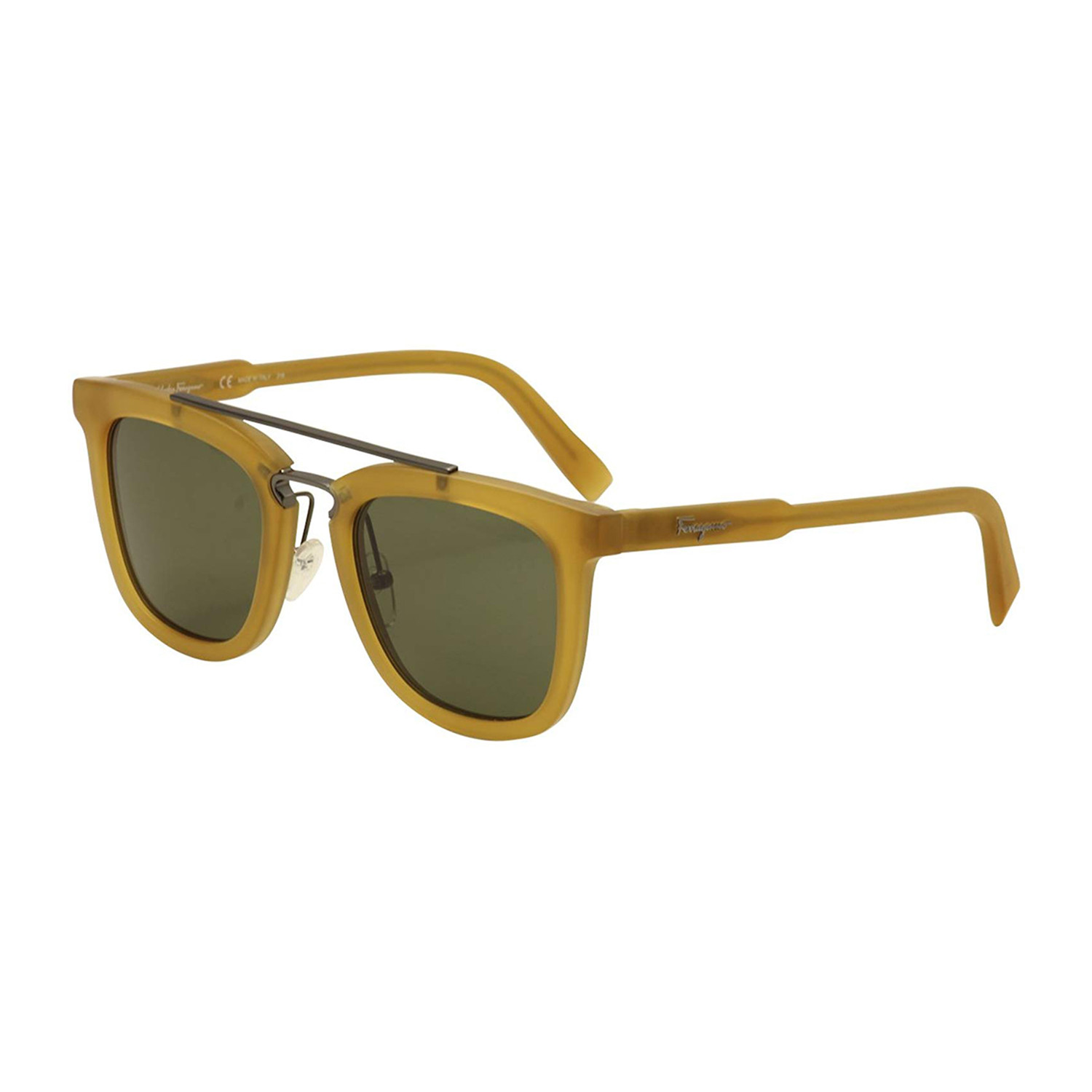 Men's Modified Rectange Sunglasses // Butterscotch + Grey - Ferragamo ...
