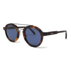 Men's Round Top Bar Sunglasses // Tortoise + Grey