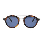 Men's Round Top Bar Sunglasses // Tortoise + Grey