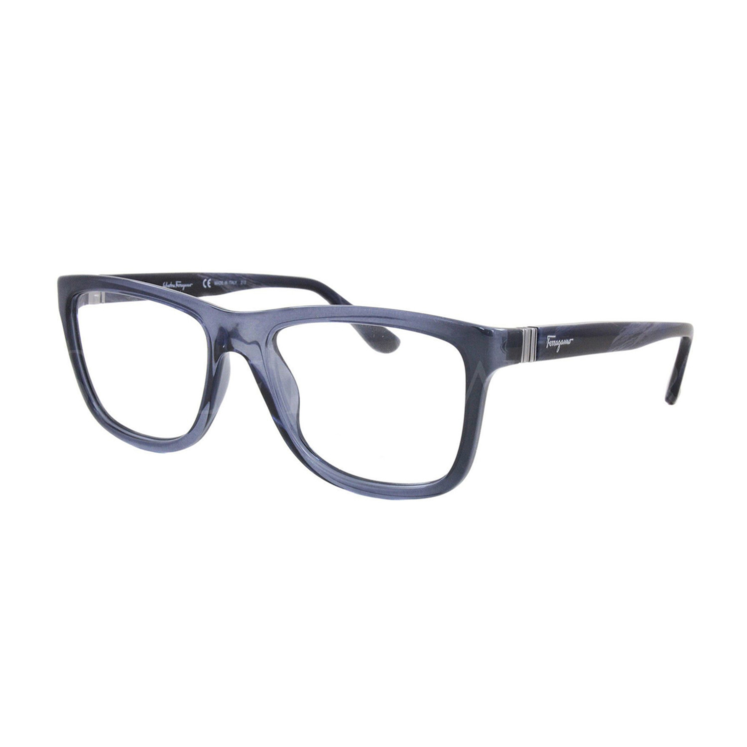 Salvatore Ferragamo // Men's Rectangular Eyeglasses // Dark Blue Grey ...