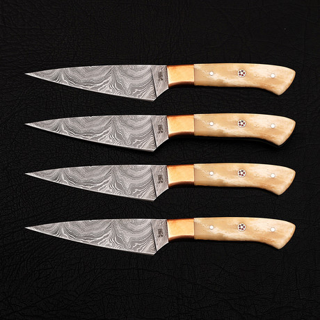 Damascus Pairing Knife Set // 4 Piece Set
