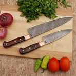 Damascus Chef Knife // 2 Piece Set