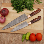 Damascus Chef Knife // 2 Piece Set