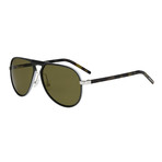 Dior AL 13.2 Sunglasses // Dark Khaki Silver Frames + Green Lenses