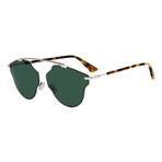 Dior SO REAL POP Sunglasses // Light Gold + Havana Frames + Green Lenses