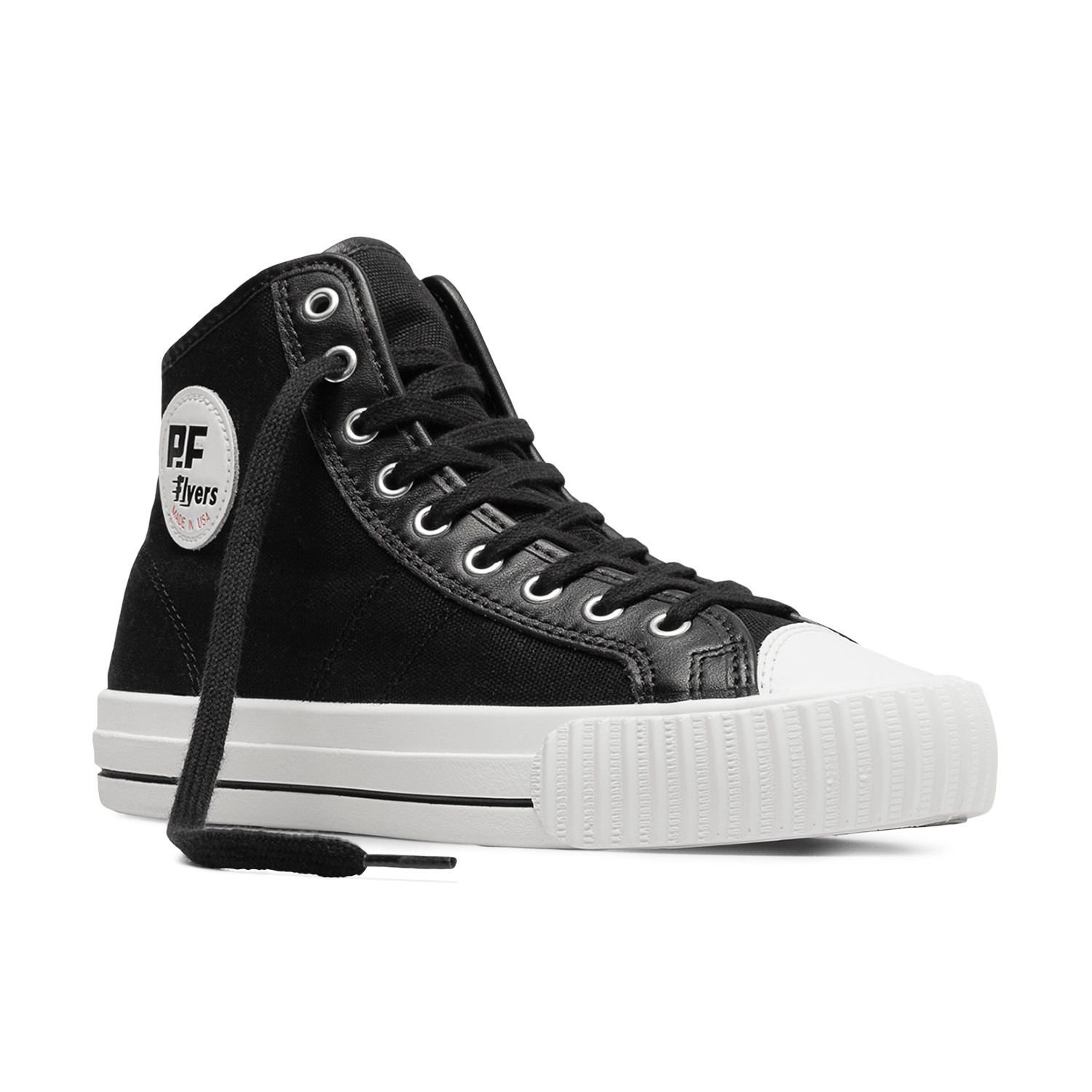 Center Hi Sneakers Black White US 7.5 PF Flyers Touch of Modern